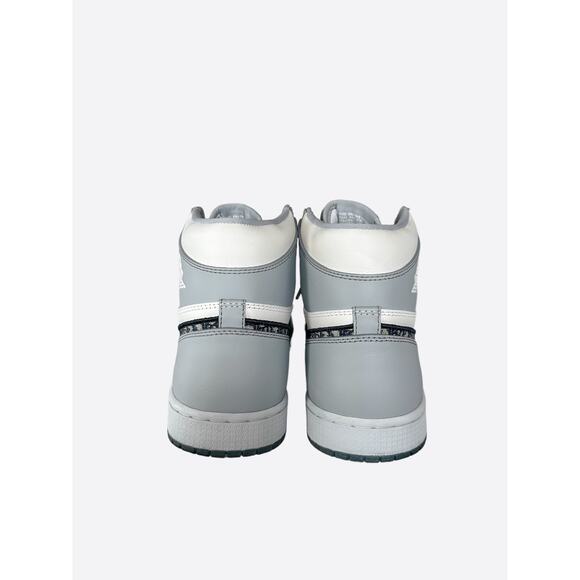 Dior Air Jordan Grey & White Oblique High Top Sneakers - Picture 4 of 10
